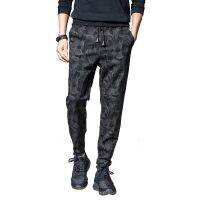 CODtianjia6731 Ready stock M-5XL Mens Camouflage Pants Trendy Casual Foot Pants Black