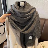 Designer Brand Women Silk Scarf Solid Color Shawl Wrap Pleated Neckerchief Cotton Linen Hijab Headscarf Female Foulard Bufandas