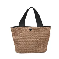 กระเป๋าถือสตรีฟางขนาดใหญ่ Summer Beach Tote ทอสแควร์ Handle Purse กระเป๋าสะพาย Vocation กระเป๋าถือ