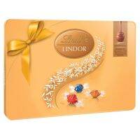 Lindt Lindor ลินด์ ลินเดอร์ ช็อกโกแลตสอดไส้ครีมพราลีน หลากหลายรสชาติ กล่องเหล็ก สีน้ำตาล (ขนาด 264 ก. 1 กล่อง)