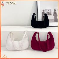 YESHE จุได้มาก ถุงขนมจีบสลิงโฮโบ ลำลองแบบสบายๆ สีทึบทึบ กระเป๋า Crossbody แฟชั่นสำหรับผู้หญิง ผ้าลูกฟูกย้อนยุค กระเป๋าสะพายไหล่แบบสั้น ผู้หญิงผู้หญิงผู้หญิง