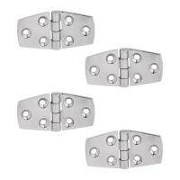 4 Pieces High Polished 316 Stainless Steel Strap Hinge Door Hinge Flush Mount Deck Hardware for Marine Boat Yacht RV Caravan Accessories