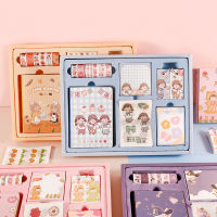 Portable Traveler Journal Magnetic Buckle Notebook Stationery Set Gift Journal Clips Stickers Hand Account for Student Supplies