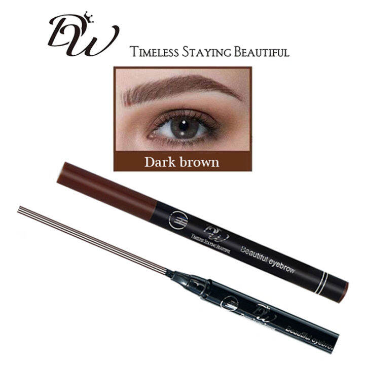 GIVA DW Tattoo Brow Ink Pen Eyebrow 4 Fork Tip Liquid Eye Brow with 3