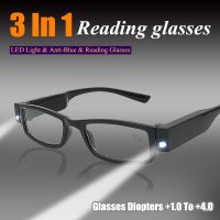 2021 LED with Light Reading Glasses for Women and Man Fashion Glasses Full Frame Reading Glasses 1.0 1.5 2.0 To 4.0