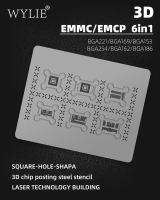 Chip BGA เหล็กโพสต์ลายฉลุสำหรับ EMMCEMCP BGA221BGA169BGA153 BGA2543D 6in1 SQUARE-HOLE-SHAPA