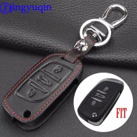 fgjfykjd jingyuqin New 3 Buttons Remote Flid Folding Key Leather Cover Case Fob For PEUGEOT 207 307 308 For Citroen C2 C3 C4 C5 C6 C8