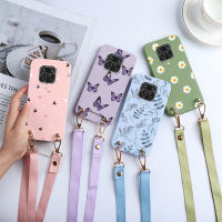 เคสสำหรับ Xiaomi Redmi Note 9 Pro 9S Redmi 9C 9T เคสสายคาดที่คล้องสร้อยคอ Note9s ลายดอกไม้9A สำหรับ Redmi Note9 Pro / - ขายดี Aboasv