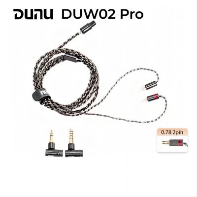 DUNU DUW02 Pro/duw 02 Pro สายหูฟังทองแดง OCC ชุบเงินความบริสุทธิ์สูงพร้อมระบบ Q-ปลั๊คล็อก-2พิน/MMCX