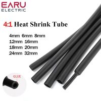 1Meter 4:1 Heat Shrink Tube With Glue Thermoretractile Heat Shrinkable Tubing Dual Wall Heat Shrink Tubing 4 6 8 12 16 20 24 40 Cable Management