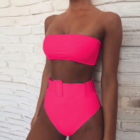 Sexy Bikinis Set 2022 High Leg Bandeau Swimwear Female Two Pieces Swimsuit High Waist Bikini Women Bathing Suit Beachwear