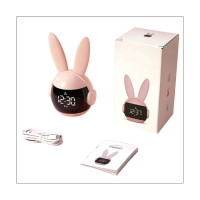 1 Piece Kids Bedroom Alarm Clock Cute Bunny Wake Up Light Nap Timer Rechargeable Alarm Clock Rechargeable