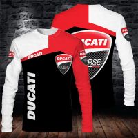 [In stock] 2023 design mens sports clothing  [10.10 shipping]  3D New DUCATI MOTO GP motorcycle long-sleeved T-shirt locomotive riding Quick drying racing T-shirt，Contact the seller for personalized customization of the name