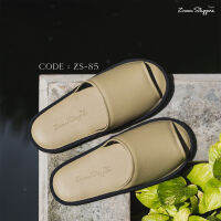 [ZS-85] Zircon Slippers - Beige Leather Slippers (สลิปเปอร์ หนังเทียม PU สีเบจ) พร้อมส่ง รองเท้าในบ้าน รองเท้าในห้องนอน รองเท้าโรงแรม รองเท้าสปา รองเท้าคลินิค