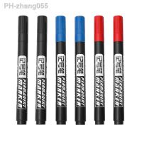 6Pcs Permanent Paint Marker Pen Oily Waterproof Black Blue Red Pen for Tyre Markers Quick Drying Signature Pen Stationery Supply