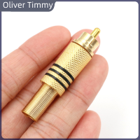 [Oliver Timmy] 10ชิ้นตัวเชื่อมต่อ RCA ปลั๊กหัวเสียบตัวผู้วิดีโอเสียงทองสีแดงสีดำ