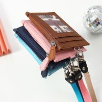Leather Credit Card Holder with Neck Lanyard Women Men Multi-card Coin Money Key Card Wallet Student Bus ID Card Bags Purse Bag Card Holders