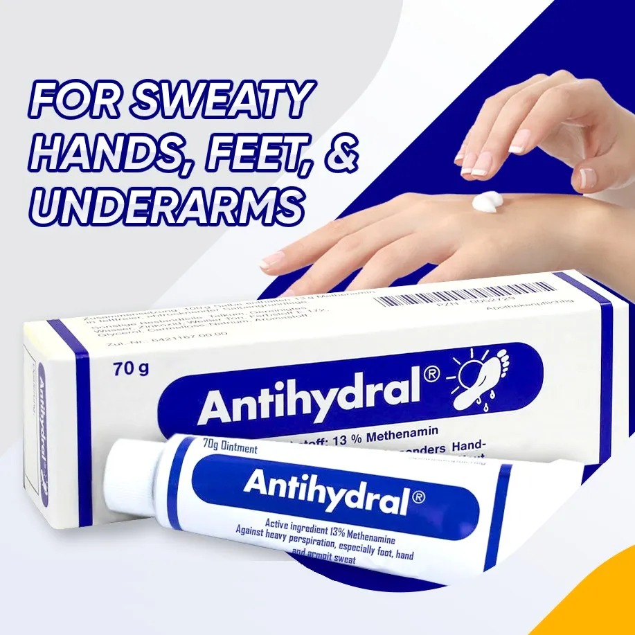 Antihydral Cream 70g for Hyperhidrosis or Excessive Sweaty Sweating of  Hands Feet Underarm Palm Hand Personal Care Solution Cream (Frewen) |  Lazada PH