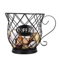 ✓✠ Coffee Capsule Universal Storage Basket Coffee Cup Basket Vintage Coffee Pod Organizer Holder Black For Home Cafe Hotel