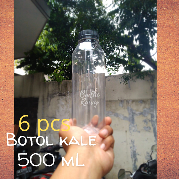 Botol Kale Plastik Bening 500 Ml Tipe Tebal 6 Pcs Biasanya Untuk Kemasan Minuman Kekinian Kopi 0229