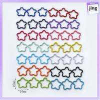 JING 200pcs สีสันสดใส แหวนกระโดดดาวเปิด 1616มม. โลหะสำหรับตกแต่ง ห่วงกระโดดลิงค์ด่วน ป้องกันสนิมทน รูปดาว ขั้วต่อแหวนกระโดดรูปดาว สำหรับงานฝีมือ DIY