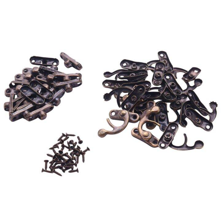 Antique Wood Box Latch Sets Case Lock Hinge, Bronze Tone, 20 Piece