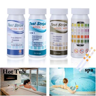 Pool Cleaning Tablet Dispenser 6 in1 Dip Test Strips PH Test Paper Tub Spa Swimming Pool Water PH Alkaline Chlorine SPA Test Inspection Tools