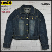 FAZBEE®แท้ อกจริง 33 ไซส์ XS เสื้อยีนส์ เสื้อแจ็คเก็ตยีนส์ ผู้หญิง แขนยาว ทรงสวยใส่สบาย ใส่คลุมกันแดดสวยๆ