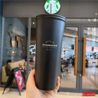 Starbuck ถ้วยฟางสีดำขุ่นแบบคลาสสิก,แก้วกาแฟสแตนเลสสำหรับใส่น้ำได้เยอะ