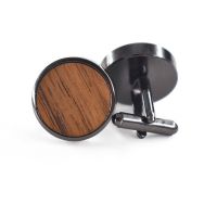 Wooden Round Cufflinks High-grade French Shirts Men 39;s Business Activities Leisure Wedding Cuff Link Vintage Gifts Simple Classic