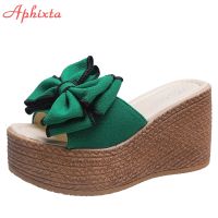 Aphixta 9cm Heels Slides Womens Shoes Woman Slippers Flip Flops Wedge Platform Shoes Woman Beach Slippers Zapatos Mujer