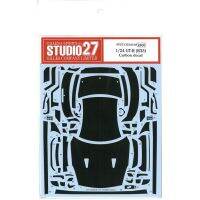 สติกเกอร์สติกเกอร์คาร์บอนไฟเบอร์ติด R35 27 1/24 GTR สำหรับ Tamiya ชุดโมเดลรถยนต์ขนาด CD24018ทำมือศิลปะสำหรับมืออาชีพ