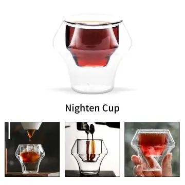 Espresso Cups with Wood Handle, Double Spout Glass Measuring Cup with Dual  Scale, Espresso Shot Glass with V-Shaped Mouth, Clear Glass Espresso  Accessories, Milk Frothing Pitcher 3.52 OZ