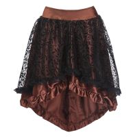 【CW】 Gothic Burlesque Ruffled Irregular Skirts Floral Skirt Showgirls Corset