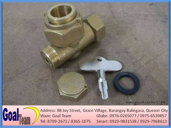 Angle Meter Valve with Universal key 3/4" x 1/2" Brass Heavy duty for