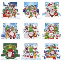 5D DIY Diamond Painting Cards Christmas Greeting Cards Birthday Postcards Embroidery Greet Cards Kit Xmas Gift for 2021 Kerstmis