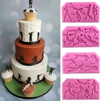 【hot】 Sport Baseball Soccer Rugby Football Fondant Molds Chocolate Mould for The