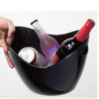 4 Liter Ice Bucket Beverage Drink Wine Beer Tub Cooler 1 Bottle Bucket W/ Handle Black