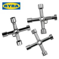 【YF】 4 Way Universal Cross Triangle Wrench KEY for Train Electrical Elevator Cabinet Valve Alloy Hole Square