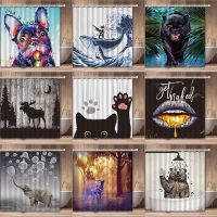 【CW】✘¤  Cartoon Shower Curtain Dog Polyester Blackout Curtains Douchegordijn