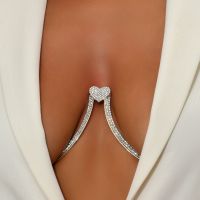 【YF】 Heart Chest Bracket Jewellery Bra Chain for Women Body Crystal Bikini Summer Top Elegant 2022 Clothes Necklace Accessories Beach