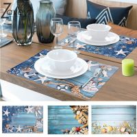 【CC】✔┋  1pc Sea Starfish Print Dining navigational Compass Ship Pattern Placemat Table