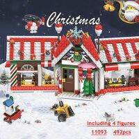 【A HOT】 City TrainWinter Kitestreet View Architecture Bricks GiftsToys Xmas