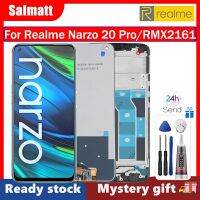 Salmatt จอ LCD ขนาด6.5นิ้วของแท้สำหรับ Realme Narzo 20 Pro อะไหล่จอแอลซีดีชิ้นส่วนหน้าจอจอแสดงผลหน้าจอสัมผัสจอแอลซีดีพร้อมกรอบสำหรับ Realme Narzo 20 Pro