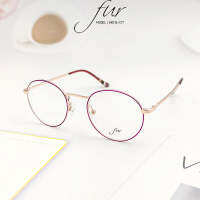 ?กรอบแว่นตา FUR รุ่น 88014-C17 เต็มกรอบสีม่วง-พิ้งโกลด์ Vintage ทรงสวย ใส่สบาย (บริการตัดเลนส์สายตาราคาถูก)