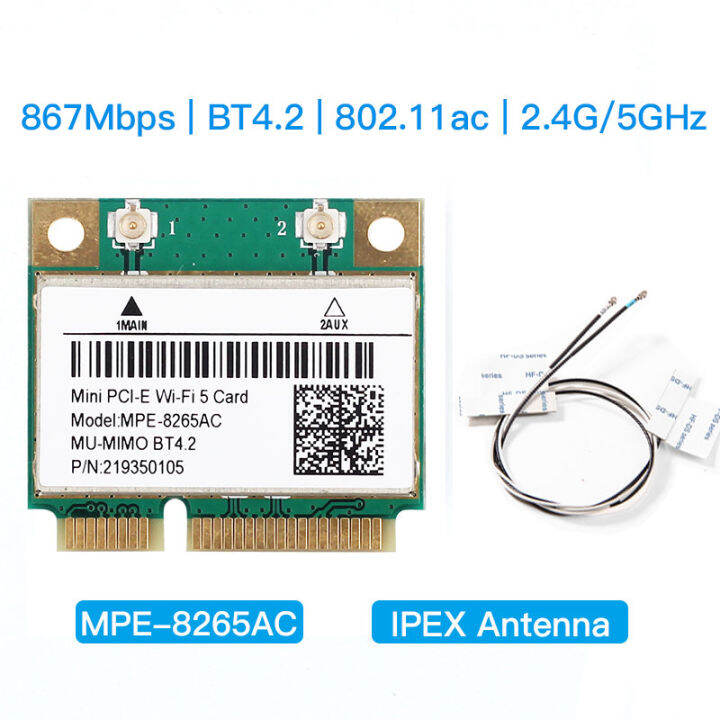 Dual Band 1200Mbps In 8265HMW Mini PCI-E Wifi Card 802. 11ac Bluetooth ...