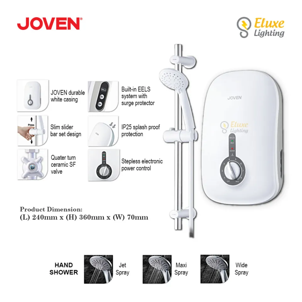 JOVEN SA8E/SA10E/SA20E NON-PUMP INSTANT WATER HEATER WHITE | Lazada