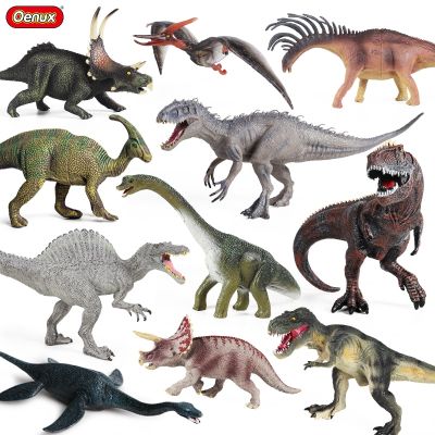 โลกไดโนเสาร์ Oenux Brinquedo Savage Jurassic อินโดไมนัสเร็กซ์ Spinosaurus Triceratops ของเล่นเด็กของขวัญชุดฟิกเกอร์แอคชั่น