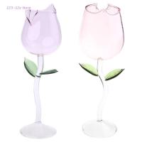 ​Rose Flower Goblet Glasses ,Hand Blown Crystal Champagne Flutes Classy Red Wine Glass Win Goblet for Party Kitchen Bar