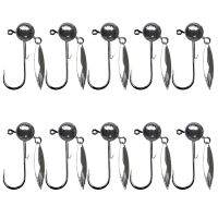 【DT】hot！ 5pcs Jig Fishing hook 3.5g 5g 7g 10g Round With Weedless Fishhook Soft Worm